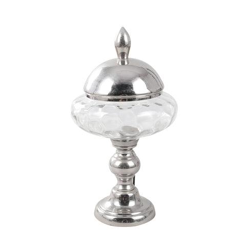 Chrome and Glass Sweet Jar