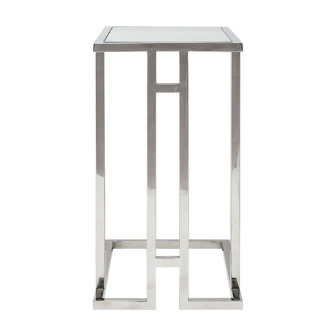 Mila Sofa Table Silver - Clear Glass