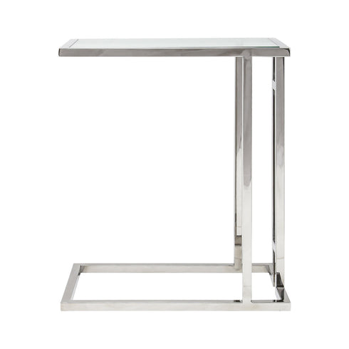 Mila Sofa Table Silver - Clear Glass