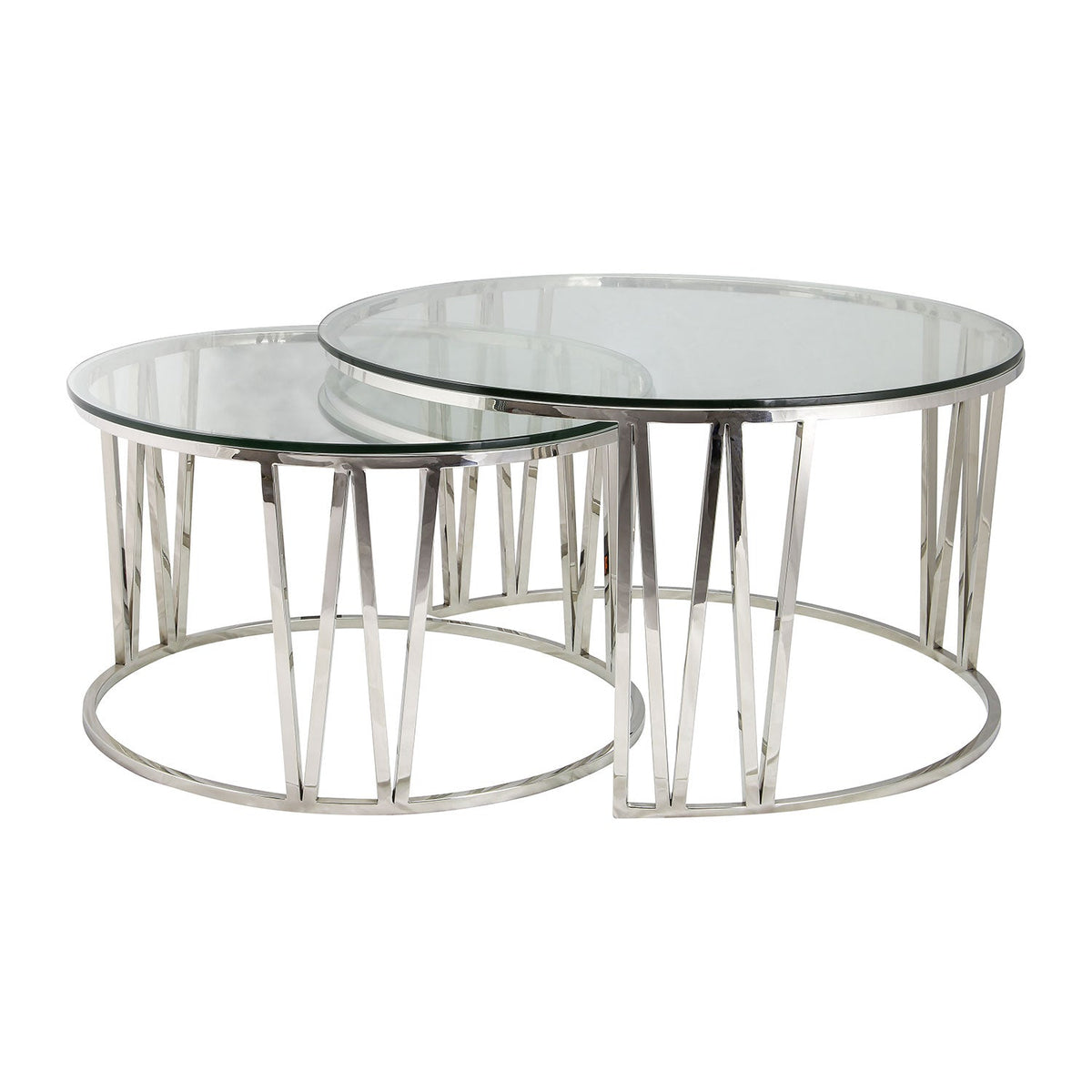 Mila Coffee Table Set Clear Glass My Home Rocks