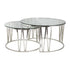 Mila Coffee Table Set Silver - Clear Glass