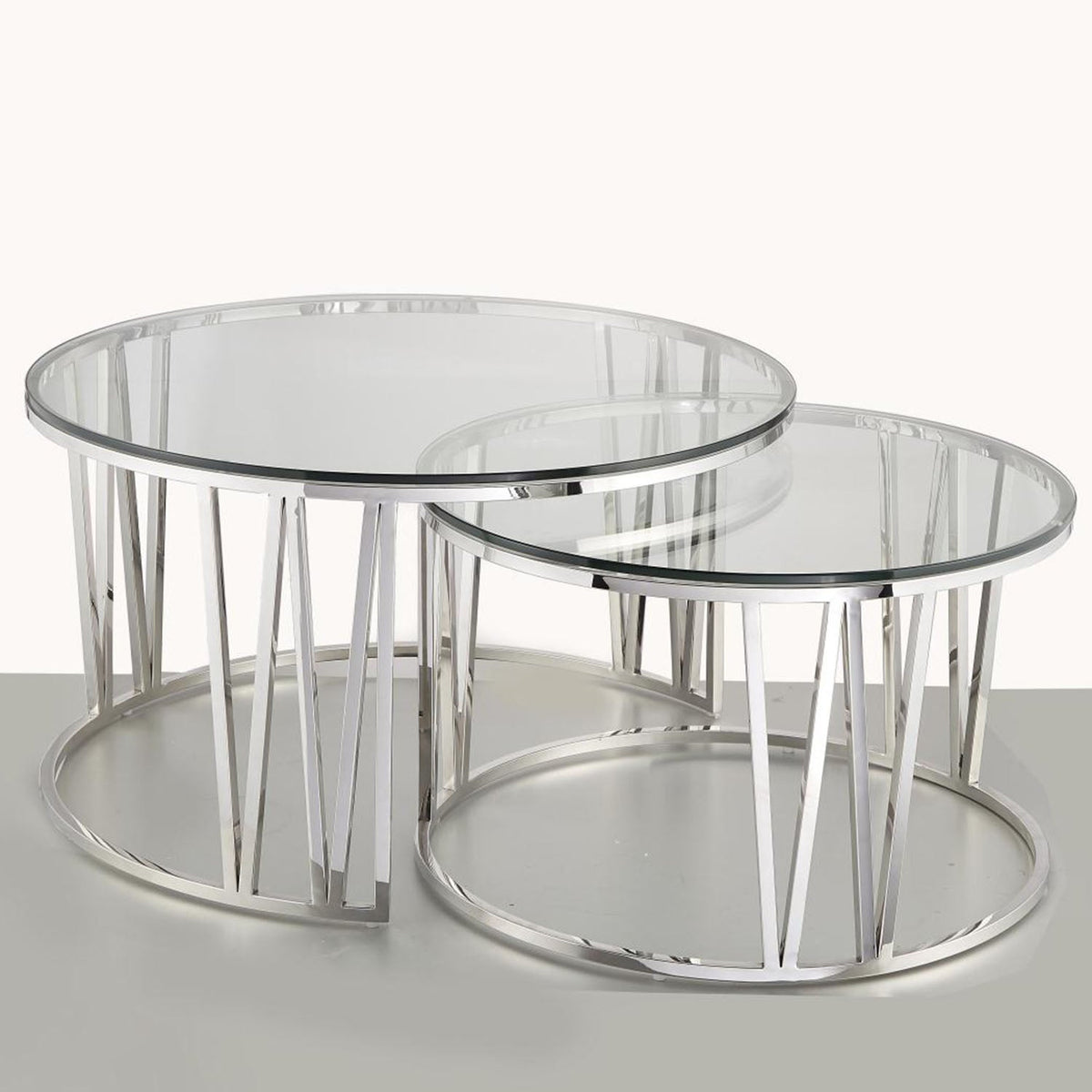 Mila Coffee Table Set Clear Glass My Home Rocks