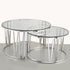 Mila Coffee Table Set Silver - Clear Glass