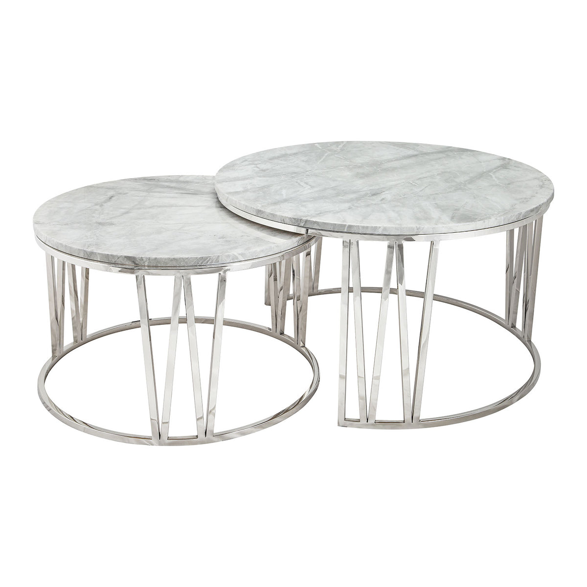Mila Coffee Table Set Grey Marble My Home Rocks