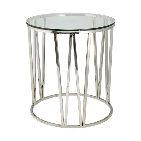 Mila Side Table Silver - Clear Glass