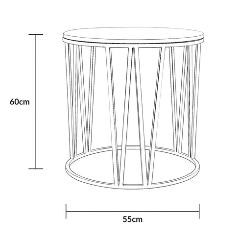 Mila Side Table - White Marble