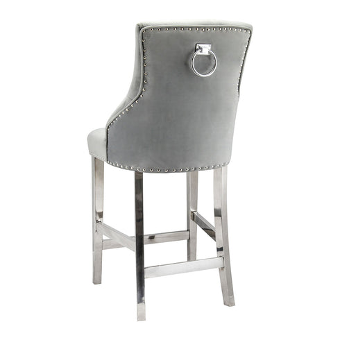 Megan Bar Stool With Chrome Legs - Silver