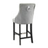 Megan Bar Stool With Black Legs Chrome Ring Silver
