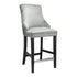 Megan Bar Stool With Black Legs Chrome Ring Silver