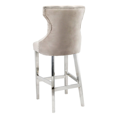 Camilla Bar Stool With Chrome Legs - Latte