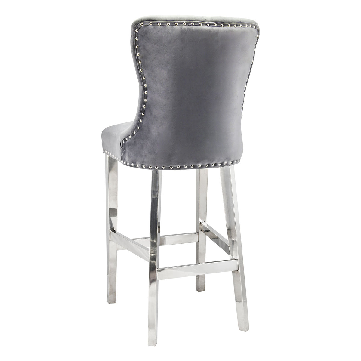 Chloe Bar Stool With Chrome Legs Grey My Home Rocks