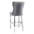 Chloe Bar Stool With Chrome Legs - Grey