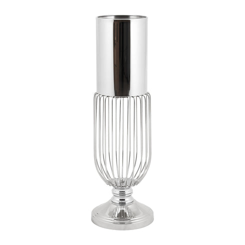 Cage Bottom Chrome Vase