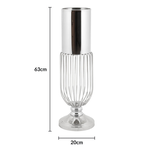 Cage Bottom Chrome Vase
