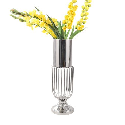 Cage Bottom Chrome Vase