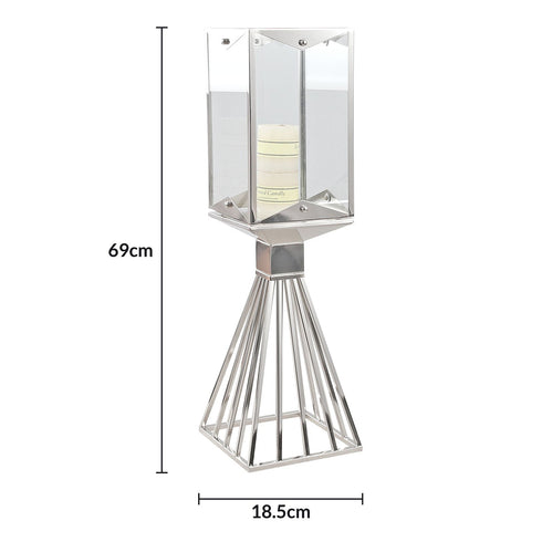 Square Candle Holder - Silver