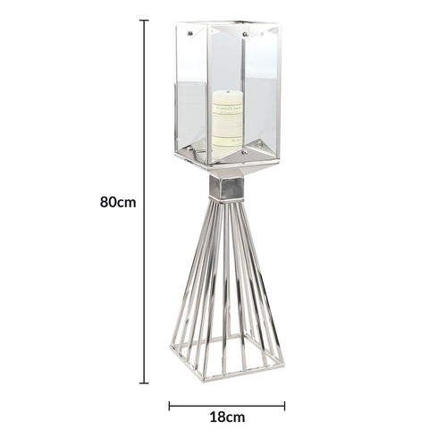 Square Candle Holder - Silver