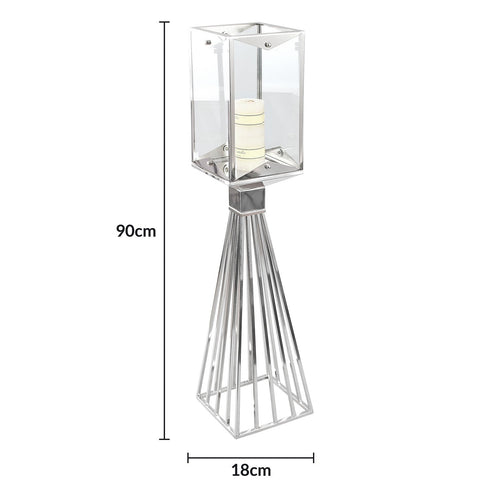 Square Candle Holder - Silver