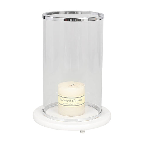 Round Marble Base Hurricane Lantern