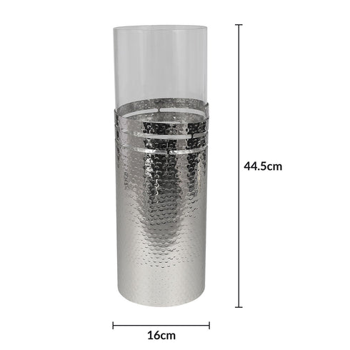 Dimple Ring Candle Holder - Silver