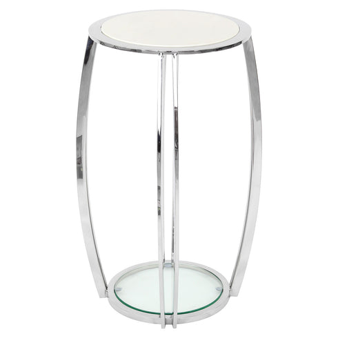 Scarlett Silver & White Marble Side Table