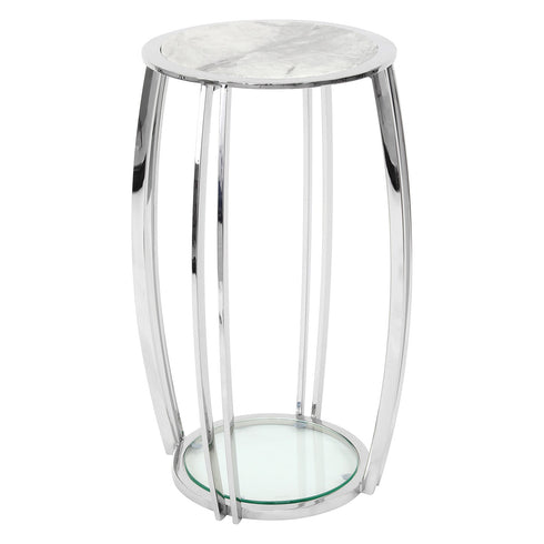 Scarlett Grey Marble Side Table