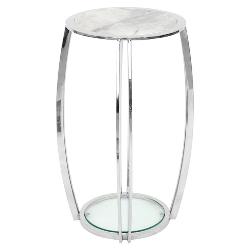 Scarlett Grey Marble Side Table