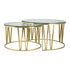 Mila Coffee Table Set Gold - Clear Glass