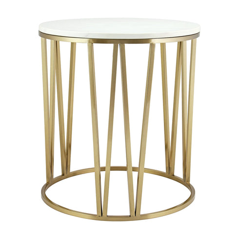Mila Side Table Gold - White Marble