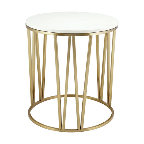 Mila Side Table Gold - White Marble