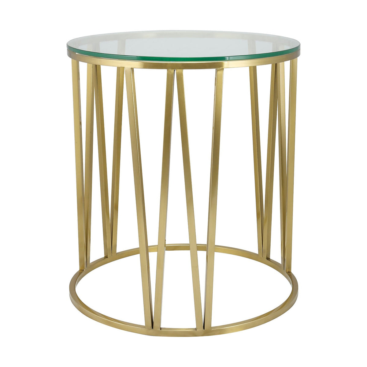 Mila Side Table Gold Clear Glass My Home Rocks