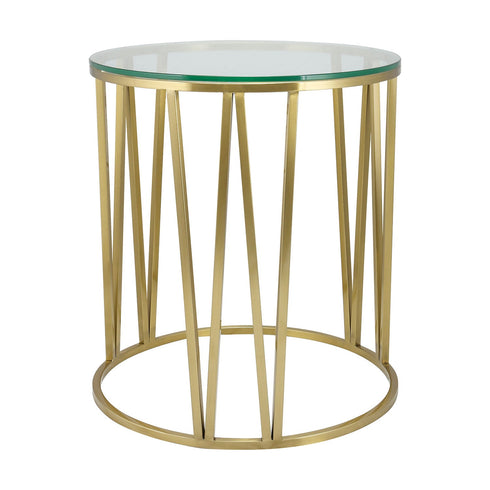 Mila Side Table Gold - Clear Glass