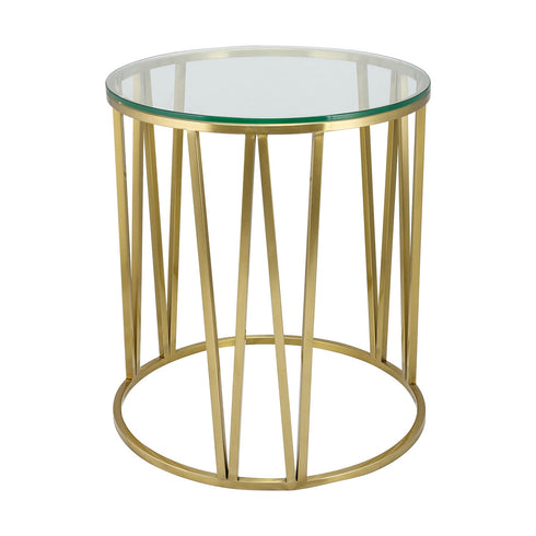 Mila Side Table Gold - Clear Glass