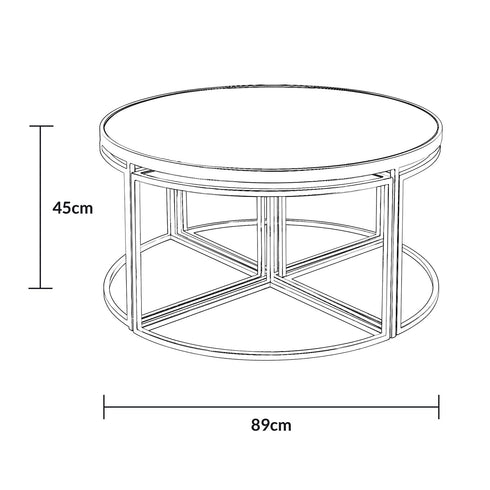 Miya 4 in 1 Coffee Table - Glass Top