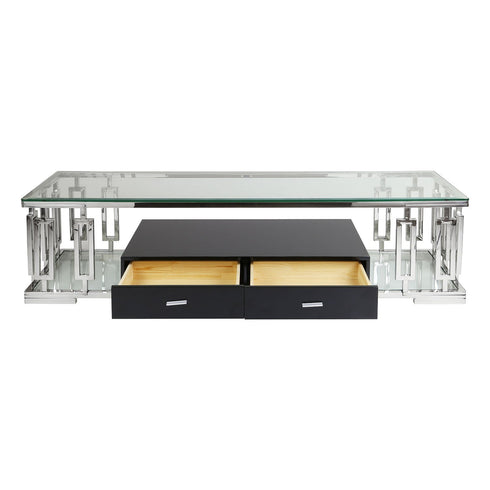 Ovada TV Unit - Clear Glass