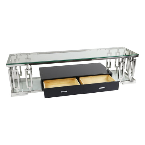 Ovada TV Unit - Clear Glass