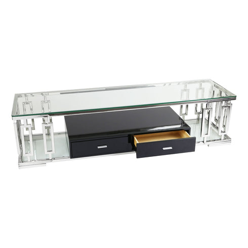 Ovada TV Unit - Clear Glass