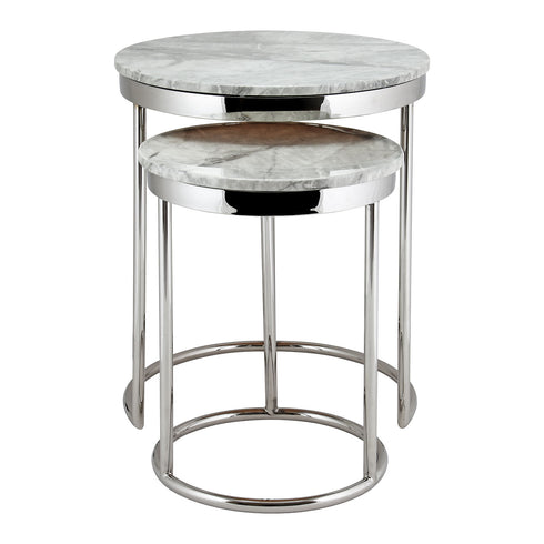 Hudson 2pc Nest End Table-Grey Marble