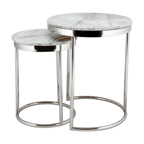 Hudson 2pc Nest End Table-Grey Marble
