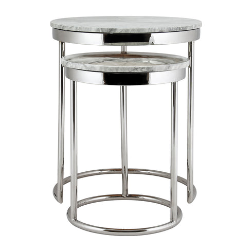 Hudson 2pc Nest End Table-Grey Marble
