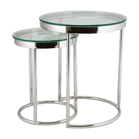 Hudson 2pc Nest End Table - Clear Glass