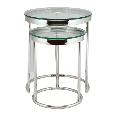Hudson 2pc Nest End Table - Clear Glass