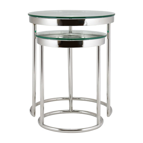 Hudson 2pc Nest End Table - Clear Glass