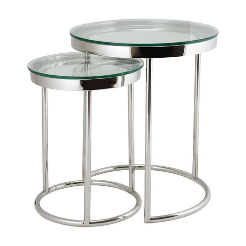 Hudson 2pc Nest End Table - Clear Glass
