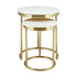 Hudson 2pc Nest End Table Gold - White Marble