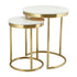 Hudson 2pc Nest End Table Gold - White Marble