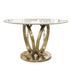 Zara 4 Seater Round Dining Table Gold - White Marble