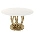 Zara 4 Seater Round Dining Table Gold - White Marble