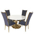 Zara 4 Seater Round Dining Table Gold - White Marble