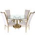 Zara 4 Seater Round Dining Table Gold - Clear Glass